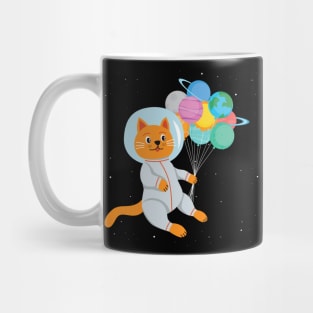 Astronaut Cat Planets Mug